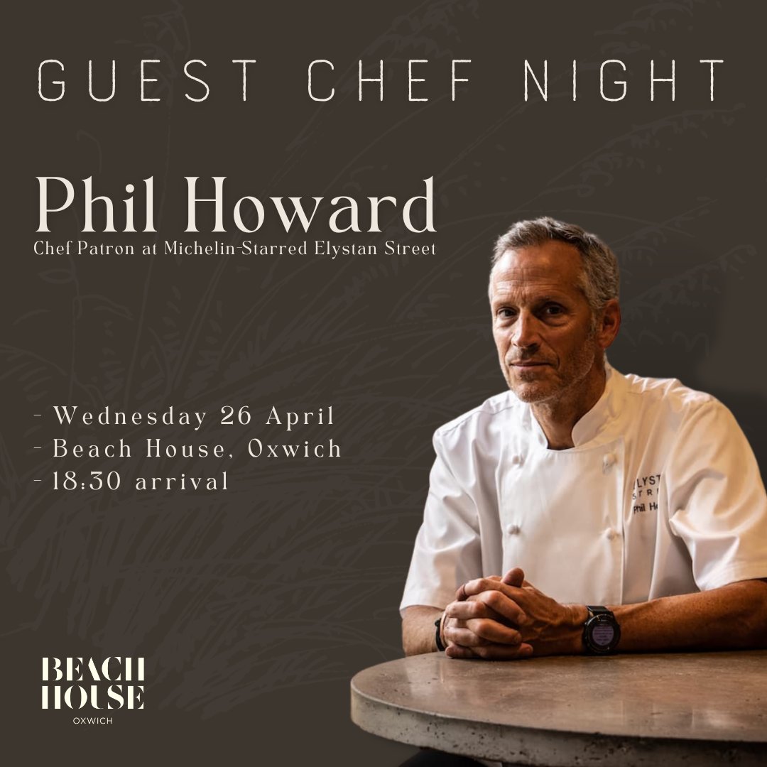 BeacHouseOxwich's tweet photo. We’re excited to invite you to the latest event in our guest chef series as we welcome Phil Howard to Beach House. A legendary talent, @philiphoward8 will join Hywel in the kitchen here in Oxwich to deliver a 6-course tasting menu.

Book here: https://t.co/nfXHrGq3cj https://t.co/vbAKlqBQ7B