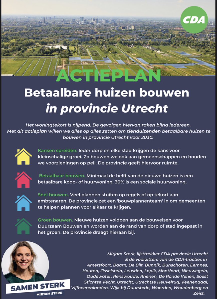 Veel jonge mensen kunnen geen betaalbare woning vinden na hun studie. Ze worstelen ook nog met een studieschuld. Goed dat #Volkshuisvesting weer op de kaart staat door <a href="/hugodejonge/">Hugo de Jonge</a> en leenstelsel is teruggedraaid. En dit wil <a href="/cda_ProvUtrecht/">CDA Provincie Utrecht</a> voor #Utrecht: