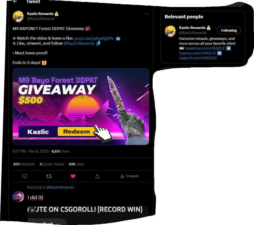krypto1337's tweet photo. @KazlicRewards I did it!

Huge W on the last vid my man https://t.co/9TgubY0AxS
