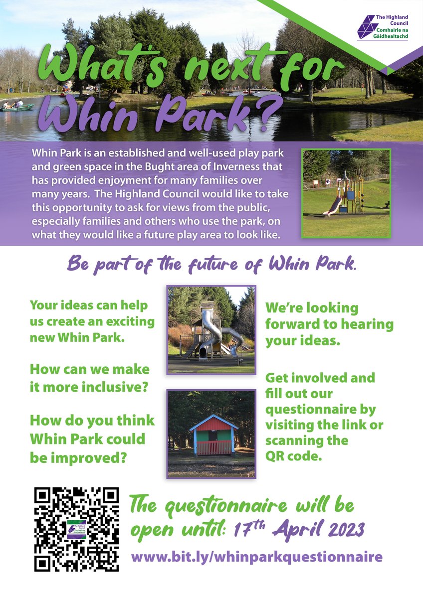 LochardilPS's tweet photo. Highland Council are looking for the views of our families on the future of Whin Park, turning it into a destination play space and asset to our city.  Share your views at https://t.co/5EFLb8gkKh https://t.co/yhIg8LV4UK
