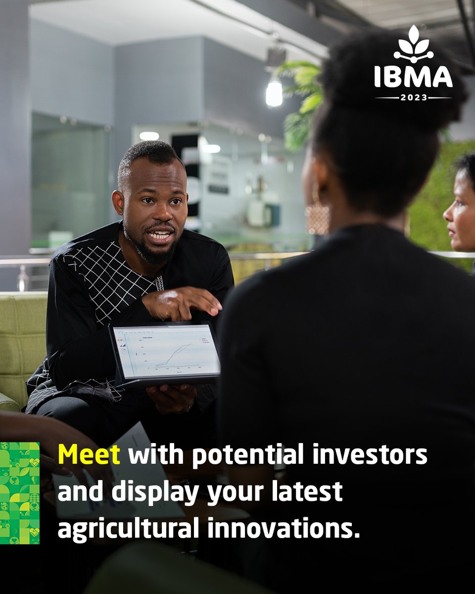 Are you a company or organization in the #AgricultureSector?

#IBMA2023 is the ideal venue for showcasing your latest products & services, as well as business models that increase output and steadily improve the livelihoods of #AfricanFarmers

Sign up Now: ibmaconference.org