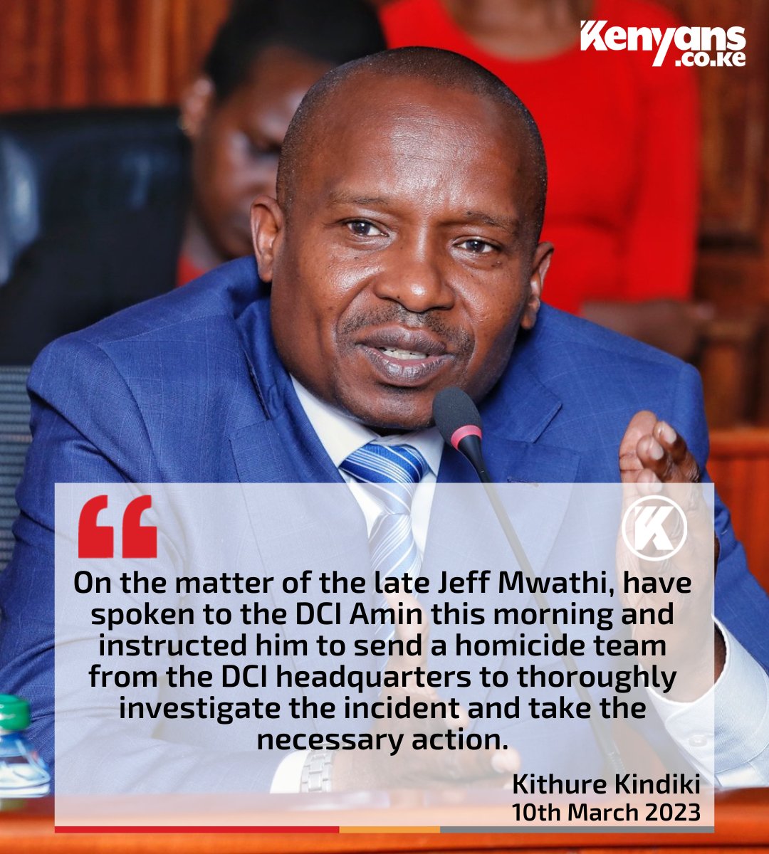 CS Kithure Kindiki intervenes in the Jeff Mwathi and DJ Fatxo case