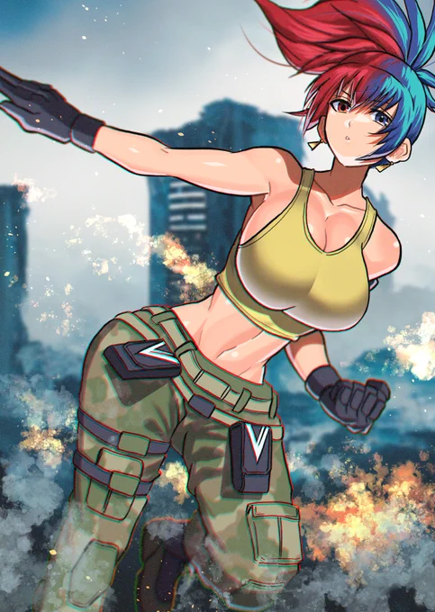 レオナの力の制御とかそういうのいいよね#KOF #格ゲーキャラ描こうぜ 