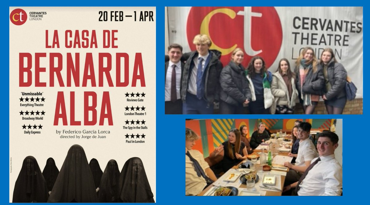 <a href="/AshfordMFL/">Ashford MFL</a> 🇪🇸 Spanish A Level students enjoyed a fantastic day at the Cervantes theatre in London seeing "La casa de Bernarda Alba"by Lorca #InspiringMinds