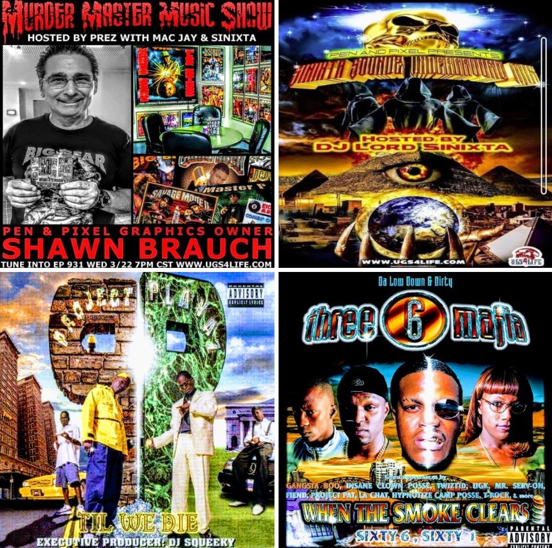 dog_murder's tweet photo. Ep 931 w/ Shawn Brauch of Pen &amp; Pixel Graphics on Murder Master Music Show  @www.ugs4life.com
March 22 at 7 PM CST 
#penandpixelgraphics 
#murdermastermusicshow 
#graphicart #graphics #undergroundhiphop #realhiphop #rappodcast #rapinterviews #art #hiphopart #albumcover https://t.co/rIXCxlNF8q
