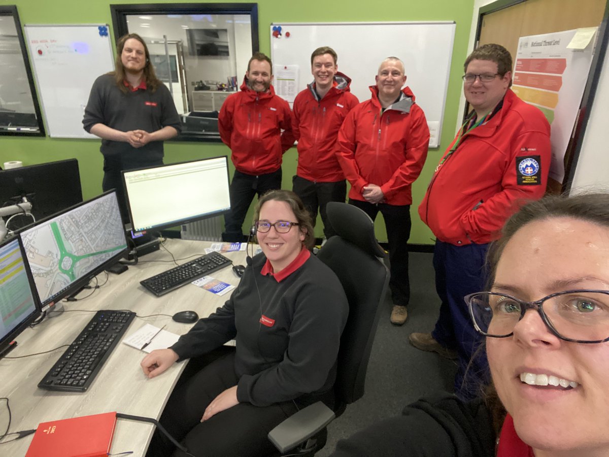 SARAWyreF's tweet photo. Big thanks to the Red Watch at @HWFireControl for hosting us last night!

We learned a lot about their operations and got to share our work at @SARAWyreF.

Great to finally meet the team after speaking on the phone several times. 
#community #teamwork https://t.co/MYhZT1ordN