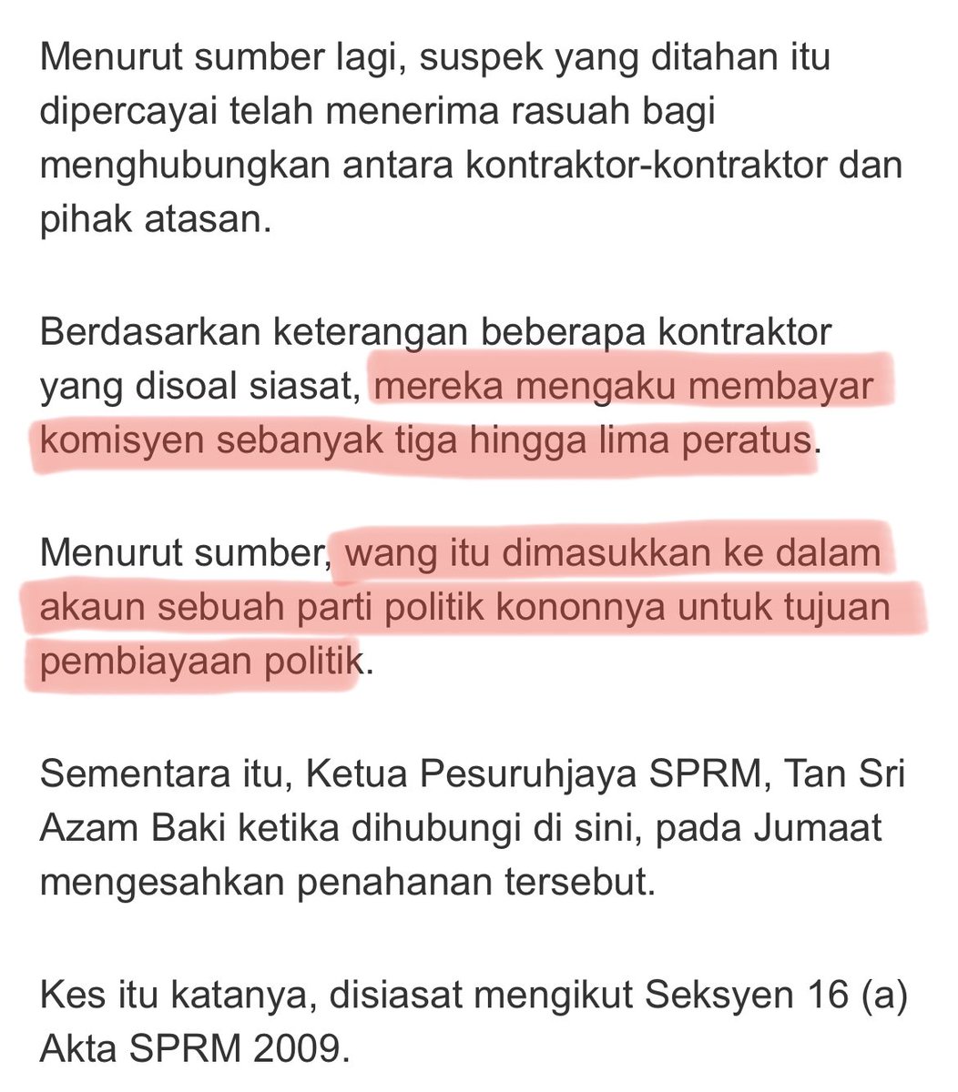 menteripasola01's tweet photo. FAKTA: Tahukah anda bagaimana TSMY memperoleh nilai suapan RM232.5 juta?

Ingat lagi tak penangkapan pertama Adam Radlan (sepupu kpd menantu TSMY), SPRM melaporkan kontraktor mengaku membayar 3-5% komisyen projek JanaWibawa: RM5.7billion

4% dari RM5.7billion = You do the math. https://t.co/7jAoEEKiVT