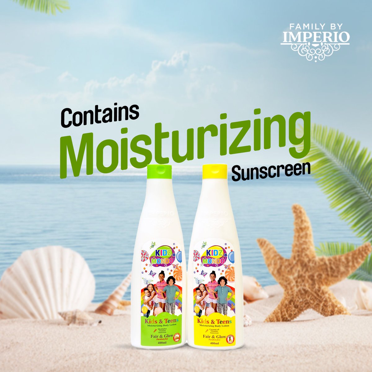 ImperioNigeria's tweet photo. Protect your kids from the harmful rays of the sun all year round with kidz mondo lotion. #sunscreenforkids #familybyimperio #childskincare https://t.co/Jc6fhHtpBn