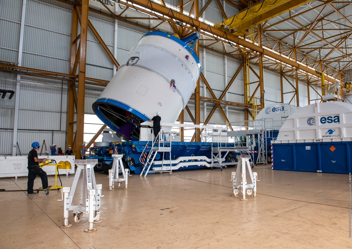 European Space Agency (@esa) on Twitter photo 📷 With the addition of its upper stage, the <a href="/Ariane5/">Ariane 5</a> #VA260 vehicle that will launch <a href="/ESA_JUICE/">ESA's Juice mission</a> to #Jupiter is taking shape in the launcher assembly building at <a href="/EuropeSpacePort/">Centre spatial guyanais</a> in French Guiana.
See pics 👉 esa.int/ESA_Multimedia…
esa.int/ESA_Multimedia… #ESAJuice 📷 With the addition of its upper stage, the <a href="/Ariane5/">Ariane 5</a> #VA260 vehicle that will launch <a href="/ESA_JUICE/">ESA's Juice mission</a> to #Jupiter is taking shape in the launcher assembly building at <a href="/EuropeSpacePort/">Centre spatial guyanais</a> in French Guiana.
See pics 👉 esa.int/ESA_Multimedia…
esa.int/ESA_Multimedia… #ESAJuice