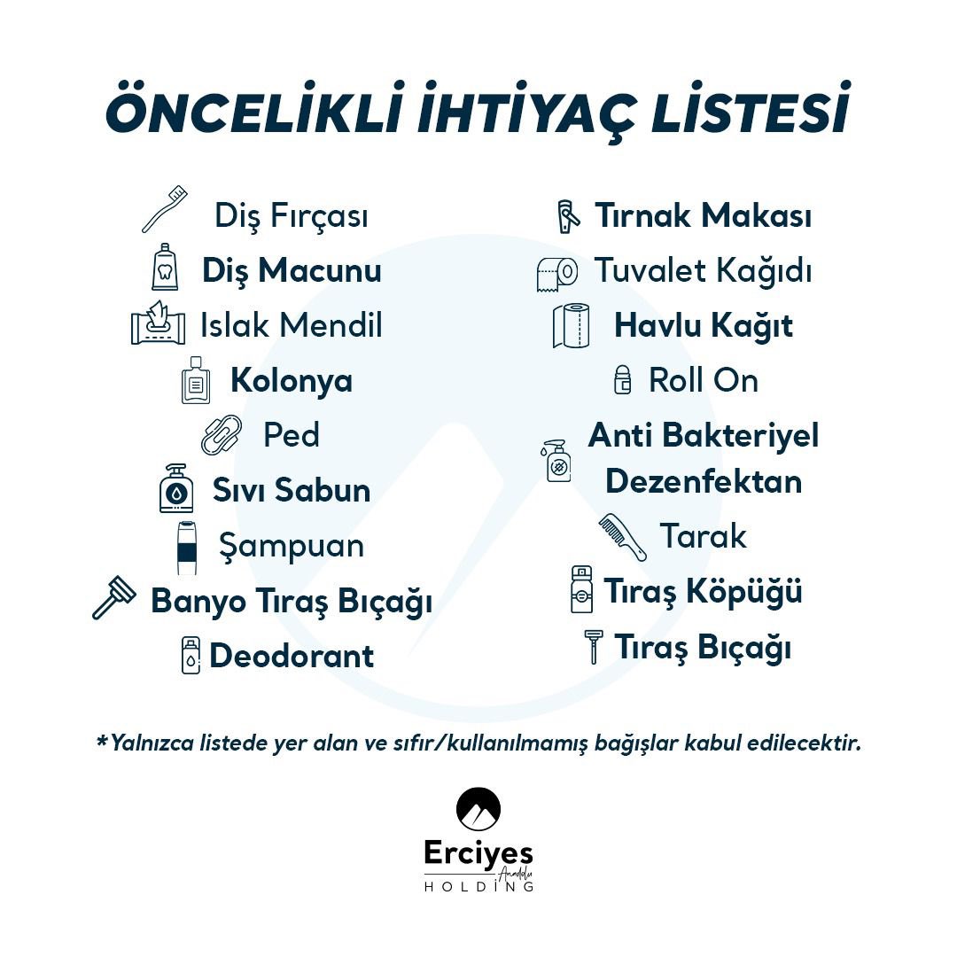 erciyesanadolu's tweet photo. Bu seferberlik hiç bitmesin diye!

Erciyes Anadolu Holding olarak deprem bölgesine temizlik ve hijyen malzemelerini içeren tüm yardımlarınızı sizlerin adına AFAD'a teslim edilmek üzere toplayacak ve ulaştıracağız. https://t.co/4WmTDZL7LT
