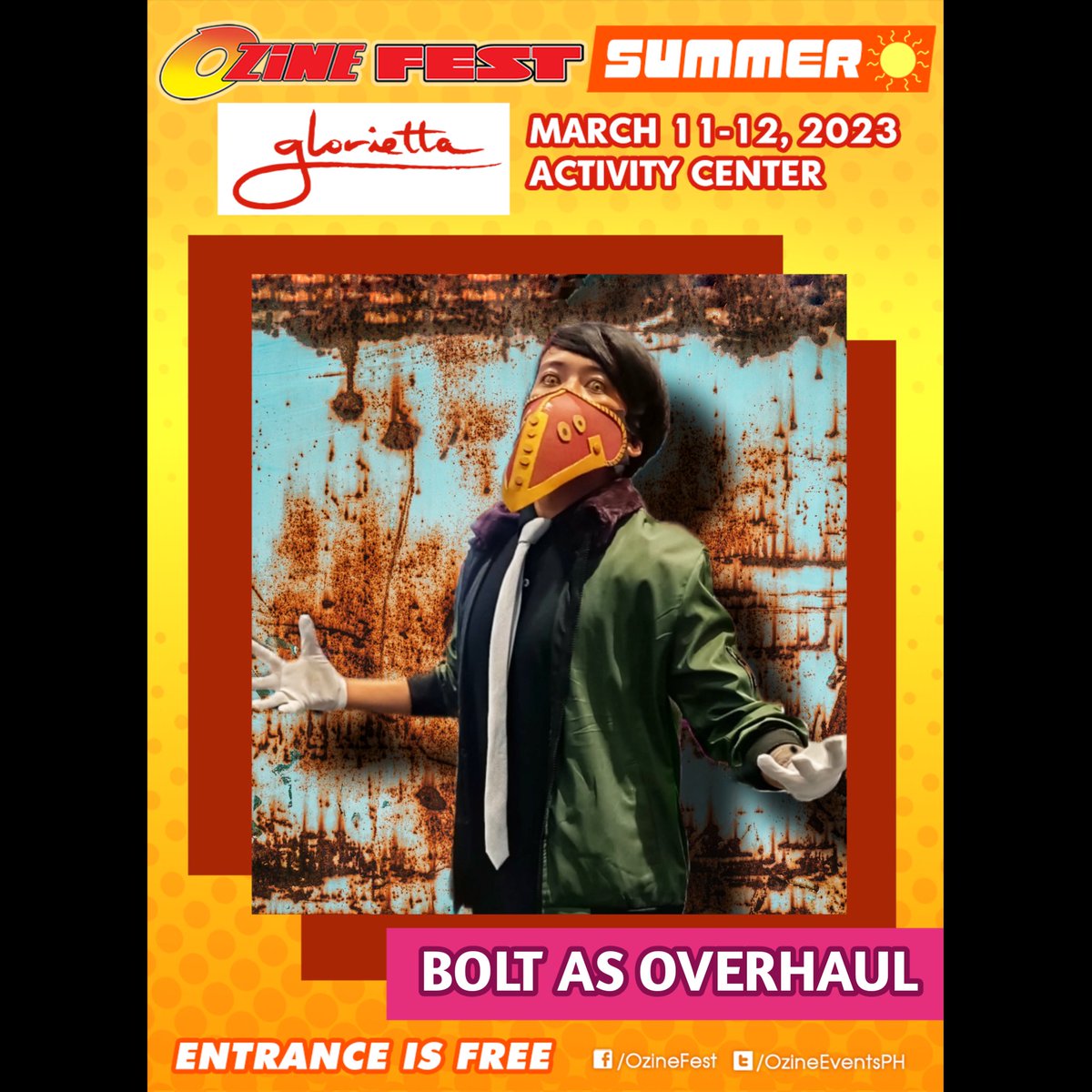 _BoltPH's tweet photo. Going as Overhaul this weekend on Ozine Fest Summer Glorietta D1 and D2.
Will be trading/giving away coscards as well. See you there!
#ozine #ozinefest #OzineFestSummer #ayalamalls #cosplay #coplayph #mha #myheroacademia #MyVillainAcademia #overhaul #FPW #FPDub #filprowrestling https://t.co/SlA1nEyPJ7