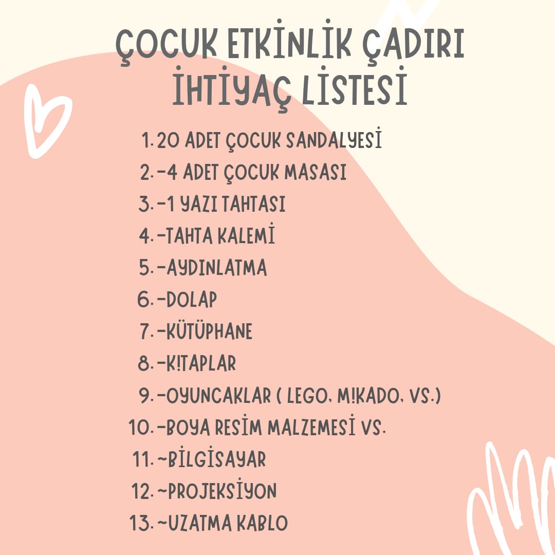 umutsendikasi_'s tweet photo. 📣Samandağ| Koordinasyon merkezi, gençlik merkezi ve çocuk oyun alanı kuruyoruz!

Samandağ’ın mahallelerine kuracağımız merkezlerimiz için dayanışmaya ihtiyacımız var. 

İhtiyaç malzemelerini sağlamamıza destek olmak için bize DM ile ulaşabilirsiniz. ✉️ https://t.co/VBwxIiYMhG
