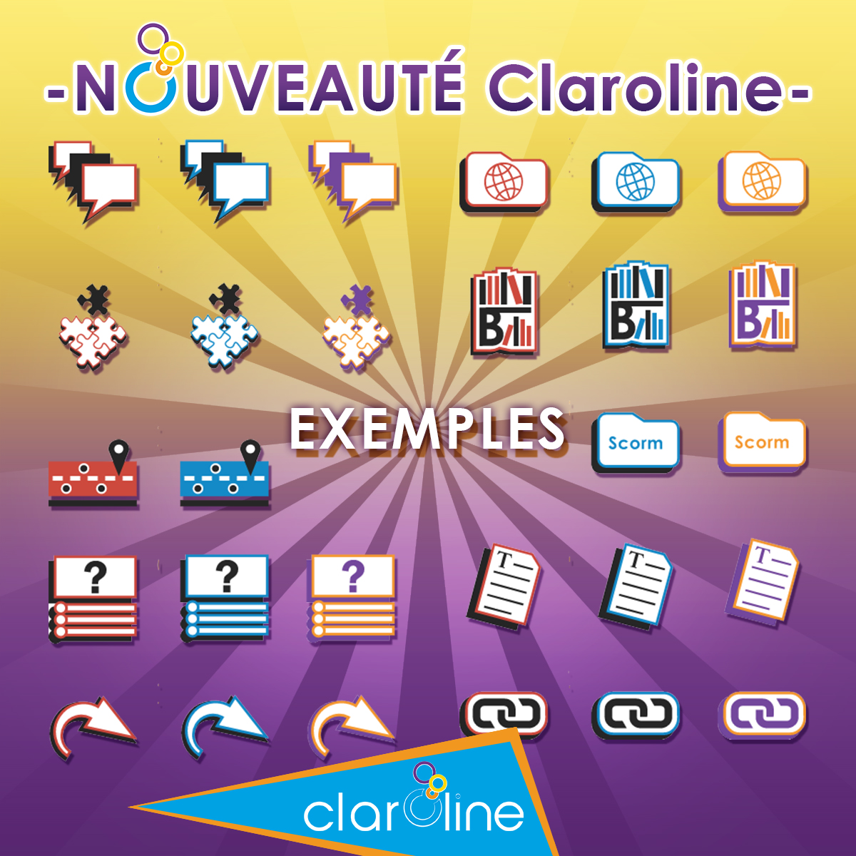 Découvrez la nouvelle fonctionnalité de Claroline LMS! Les icônes s'adaptent à vos couleurs de thème. Disponible à partir de la version 13.7, cette mise à jour rendra votre expérience d'apprentissage en ligne plus agréable que jamais. #ClarolineLMS  #Formation #Hybride #Elearning