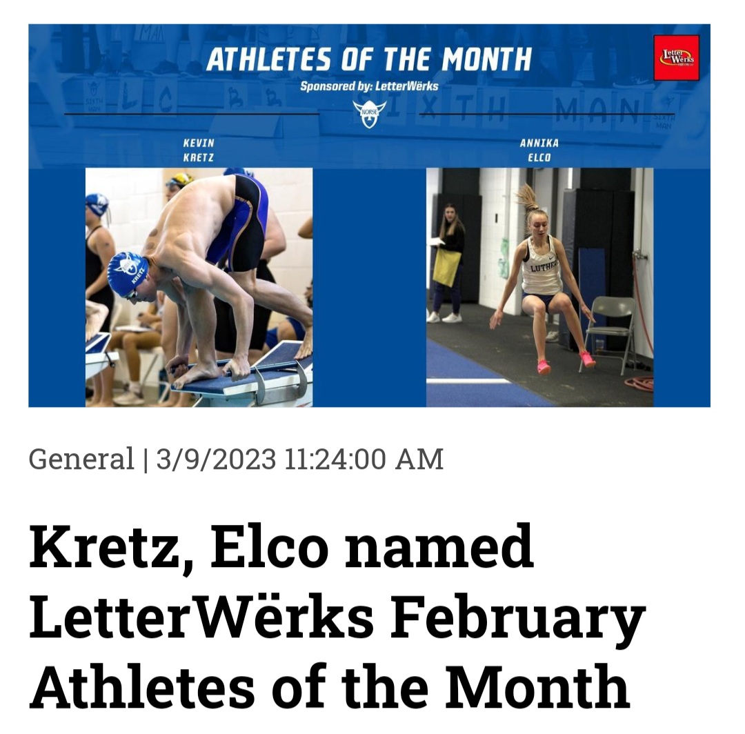 Our program's hero <a href="/kev_kretz/">Kevin Kretz</a> is continuing his positive impact in this world (now at Luther)! 
Congratulations Kevin!  We are forever proud of you!