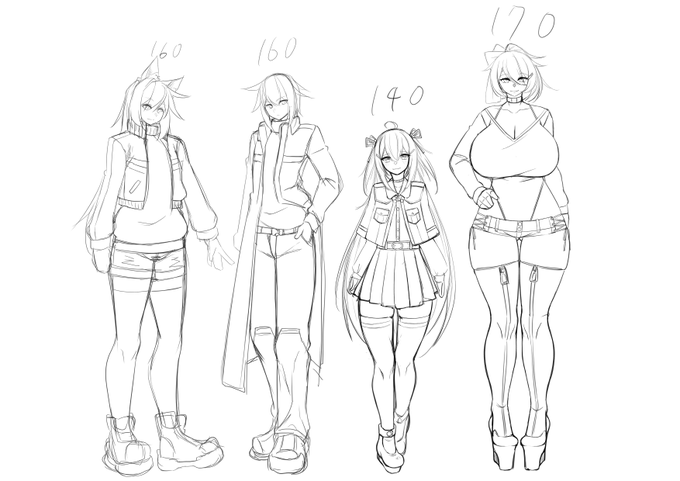 創作うちのこおよその身長 