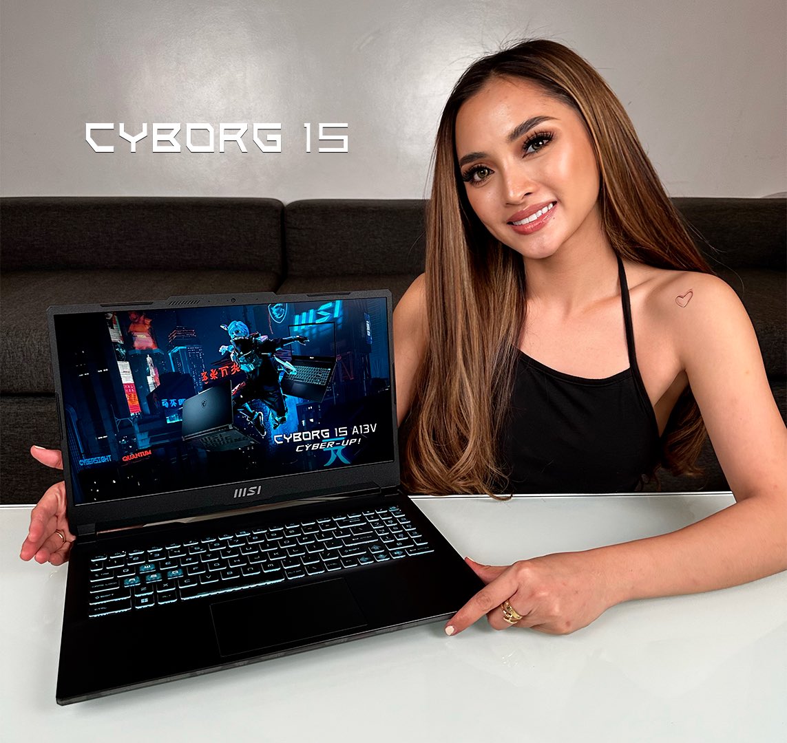 iampatsyreyes's tweet photo. I'm loving my new MSI Cyborg15! Sobrang compact for a gaming laptop that I carry it where ever I go. This value-worthy 15.6" laptop is a must-have na kaya makipag sabayan mapa gaming man or everyday work tasks!
#MSIGaming #Cyborg15 #CyberUp https://t.co/y19jYwqAy2