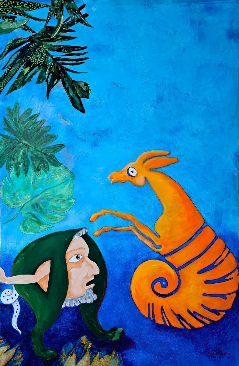 Good Morning my Dear FAM ☀️🙋🏼‍♀️ Happy Friday ❤️🙌

This painting conveys the Amazement in Paradise 💚

"The Amazement" 👩🏼‍🎨🎨
Acrylic on Canvas and Collage 🖌️
1.18x0.78m IRL (Physical work for Sale - DM)

Link 👇