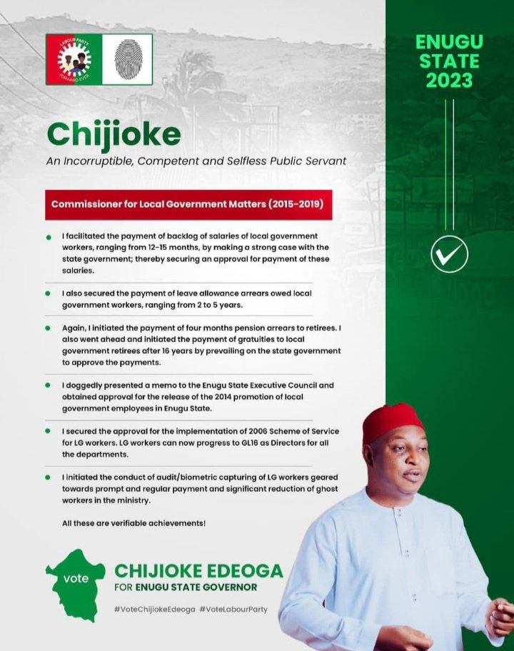 philip_chibuike's tweet photo. Now is not the time for trial by error. Chijioke Edeoga is tried & tested OK. Vote Chijioke Edeoga for Governor Enugu State! Vote for Ellu P from top to bottom.
#BVAS #LASUTH #Igbos #TwitterSan #Kane https://t.co/20q5foiUfK