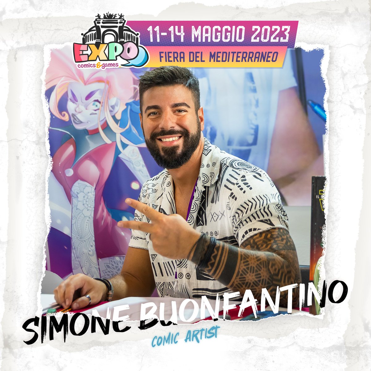 EXPOcomicsgames's tweet photo. Ospite ad #EXPOcg, l'autore del nostro splendido manifesto: Simone Buonfantino 🎨 

Scopri le opere di Simone, la sua biografia e dove incontrarlo sul nostro nuovo sito web, all'interno della sezione dedicata agli ospiti: https://t.co/CoKWMT7BKp https://t.co/xYaeVumKKT