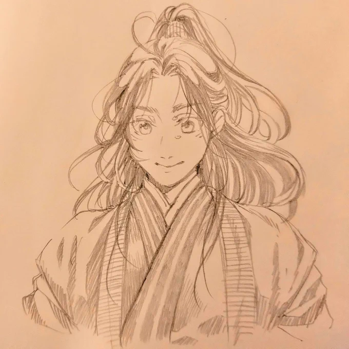 紙にらくがき。座学時代あたりの魏嬰。 