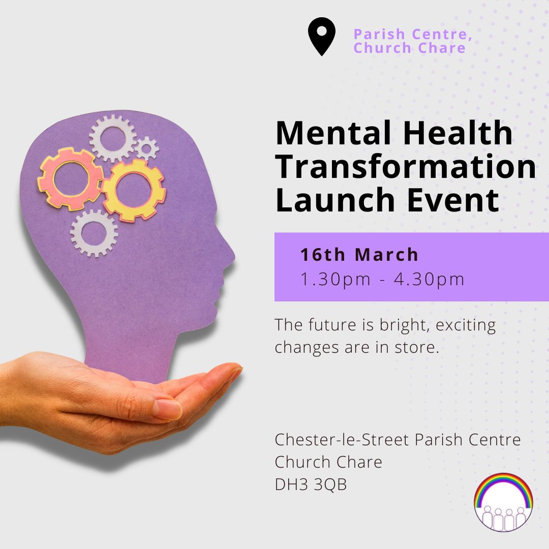 16th March, 1:30pm 4:30pm, Parish Centre,#ChesterleStreet, don’t miss this opportunity to see the amazing work that has gone on to launch the Mental Health Transformation for locals, the future is bright for the people of Chester-le-Street👇

✉️covidresilience@pcp.uk.net