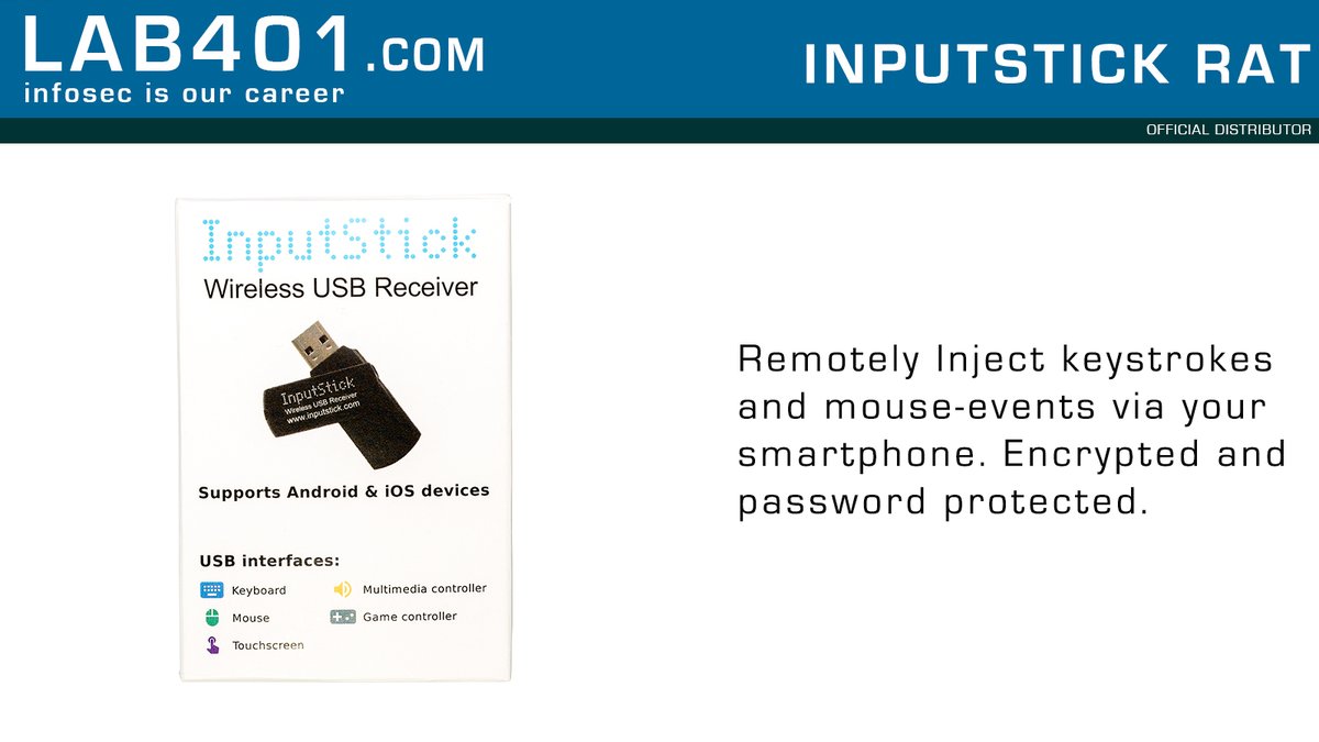 Remotely Inject keystrokes and mouse-events via your smartphone. Encrypted and password protected.

check it out now: l.lab401.com/Hoovl

#remoteaccess #pentesting #infosec #redteam #blueteam #hacking #inputstick