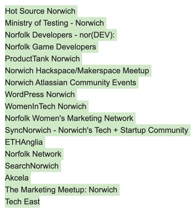 SyncNorwich's tweet photo. Meetup groups in Norwich - who did we miss? https://t.co/GqIphxWIhQ