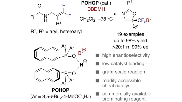 Enantioselective Synthesis of Bromodifluoromethyl-containing Oxazolines by Concerted Lewis/Bronsted Base #Catalysis with Chiral Bisphosphine Oxide. Yoshitaka Hamashima et al. of University of Shizuoka onlinelibrary.wiley.com/doi/10.1002/as…