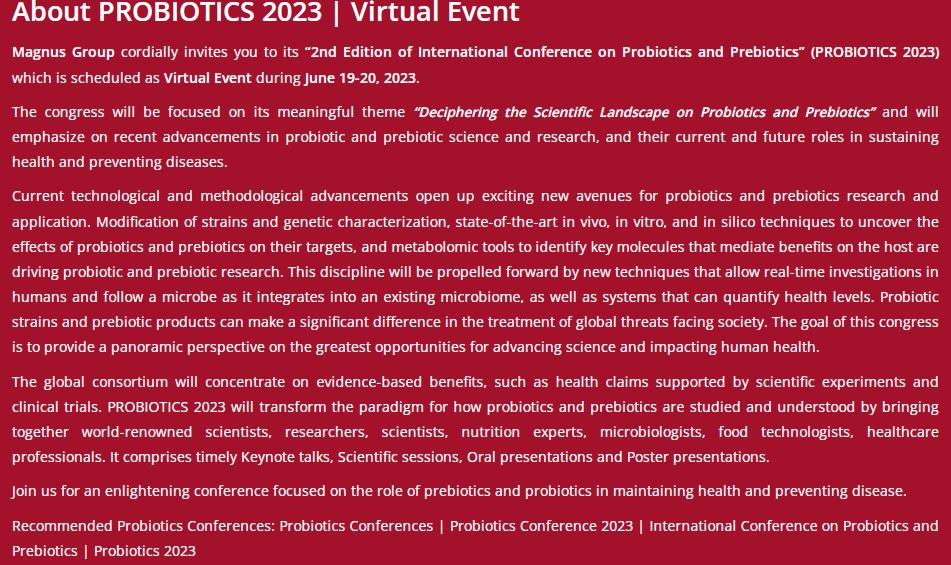 Probiotics Event tweet media