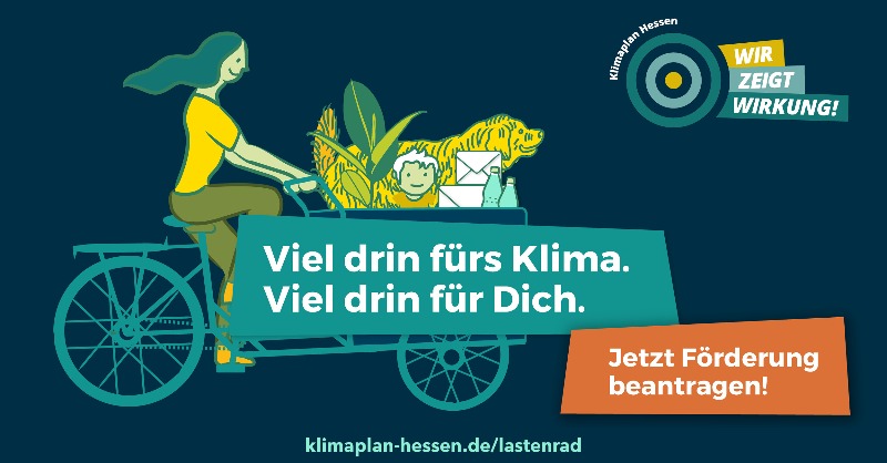 UmweltHessen's tweet photo. #Hessen fährt wieder voll ab auf #Klimaschutz: Wir fördern ein weiteres Mal den Kauf eines #Lastenrads oder Lastenanhängers. Förderung sichern und in die Pedale treten für eine klimaneutrale Mobilität! #wirzeigtwirkung
