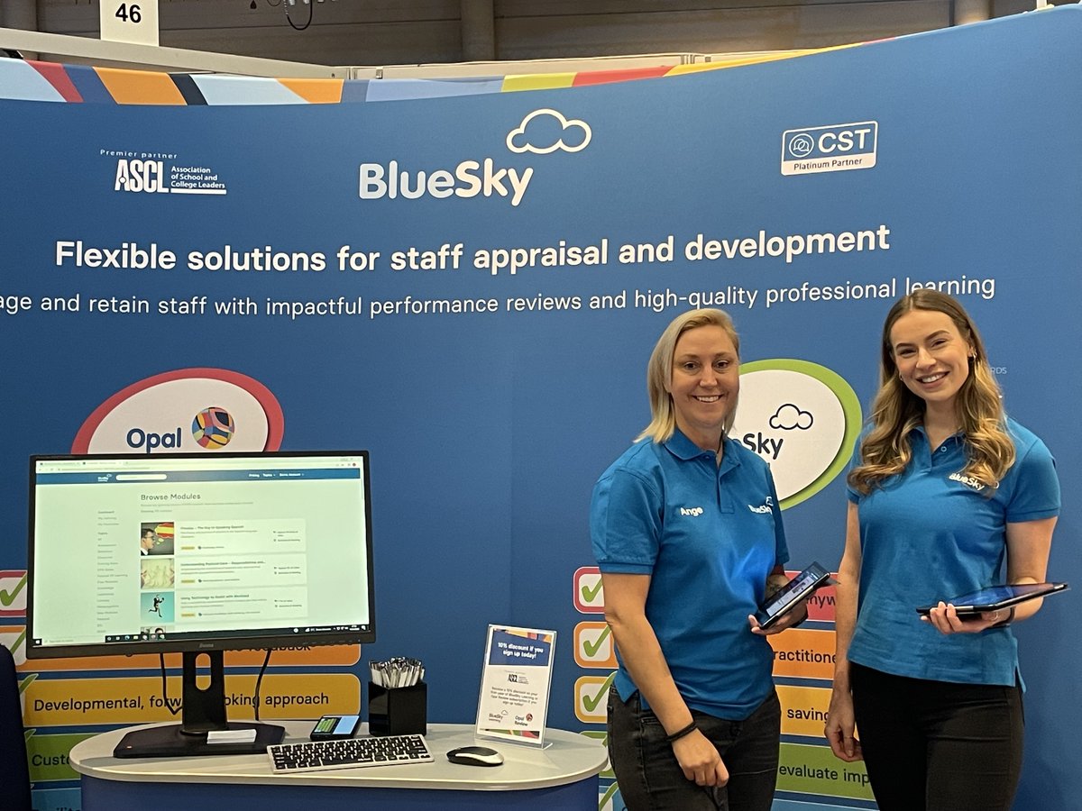 Drop by stand 46 today at the prestigious @ASCL_UK #Annual #Conference #2023 to see how #BlueSkyLearning and #OpalReview can revolutionise your #360Reviews and #ContinuousProfessionalDevelopment to #nurture inspiring #teachers. #Learnmore: blueskyeducation.co.uk/ascl-annual-co… #ascl2023