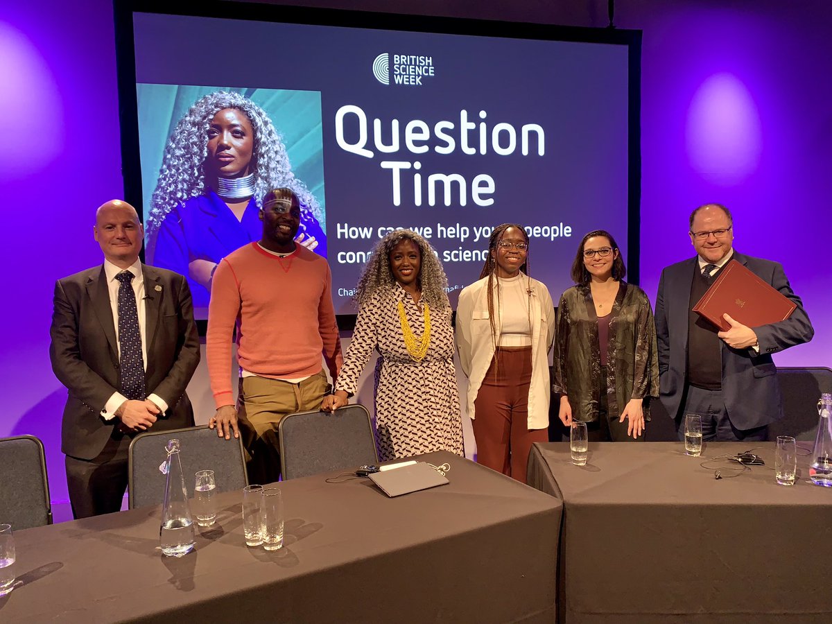 HannahRRussell2's tweet photo. A brilliant time at last night’s #BSW23 launch event. Still thinking about the points and ideas discussed… Thanks again to our expert panel @_CoachAli_ @michaelsulu @ret_ward @ClimateLondon @GeorgeFreemanMP, Aisha Kukoyi &amp; of course to @aimafidon. @BritSciAssoc @ScienceWeekUK https://t.co/Prgoo9pcVs
