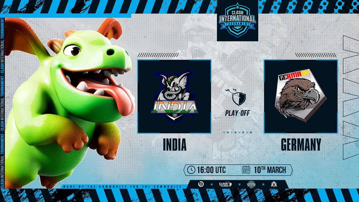 Team Germany CoC (@teamgermanycoc) on Twitter photo Today we have our first playoff match of <a href="/CIT_COC/">CLASH INTERNATIONAL TOURNAMENT</a> against #india 🔥🔥GL to them! Today we have our first playoff match of <a href="/CIT_COC/">CLASH INTERNATIONAL TOURNAMENT</a> against #india 🔥🔥GL to them!