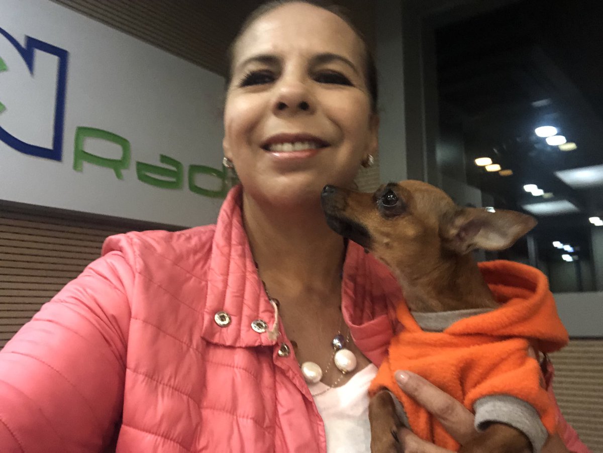 Yanelda's tweet photo. Hoy con motivo de la segunda jornada de mascotas aquí en @rcnradio pues el turno es pata mía. Estos seres terminan siendo parte de la familia. Gracias @rcnradio por permitirnos ser felices con ellos en el trabajo. #FriendlyPets https://t.co/FMAay955Ak