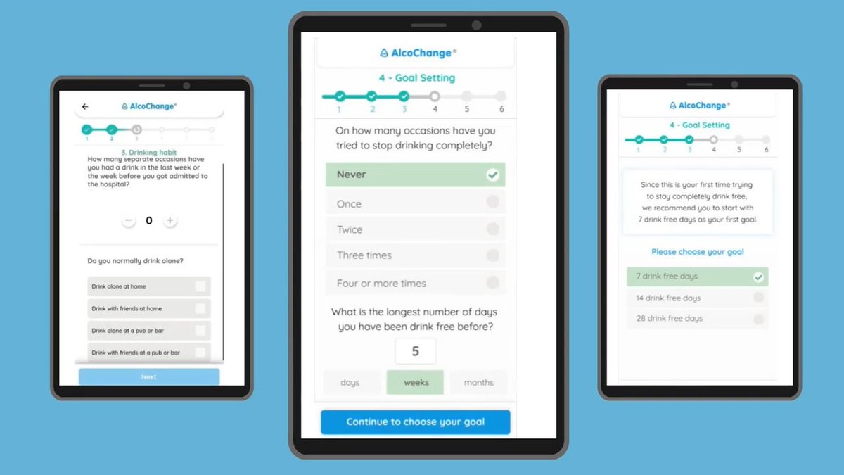 We've now recruited 25 participants to #AlcoChange, with 15 hospitals across 14 trusts running the study!

We're testing if a smartphone app and optional breathalyser can help people with alcohol-related liver disease cut their drinking bit.ly/3iFgteW

@drgautammehta