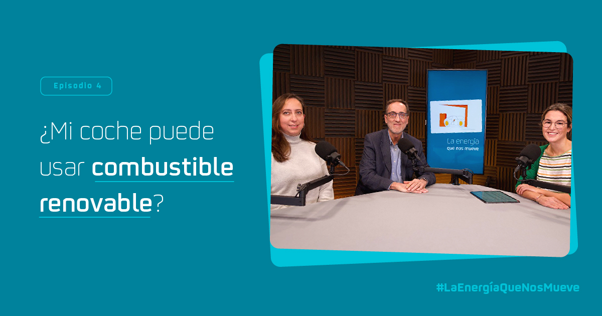Repsol's tweet photo. Que un coche se mueva gracias a un nuevo uso del aceite usado en nuestra cocina… ¡Ya es una realidad! En este episodio del podcast #Laenergíaquenosmueve te contamos todo sobre qué son y cómo se producen los combustibles renovables. ¿Sabías que puedes usarlos ya en tu coche?