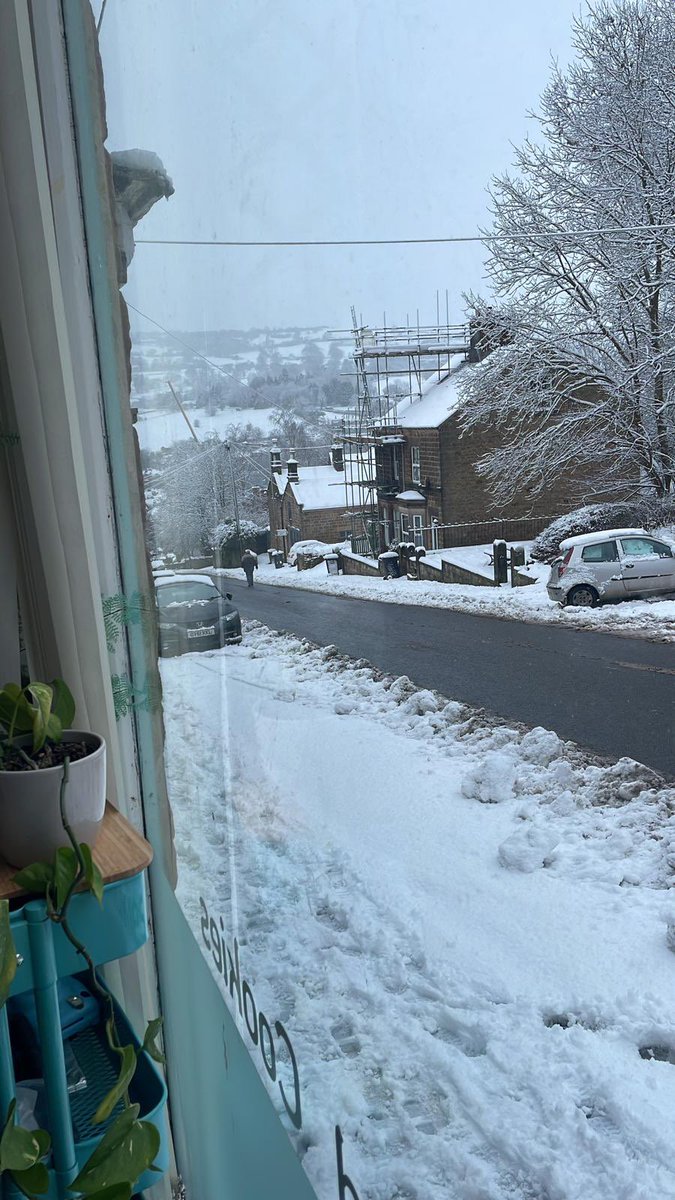 Snow day! We’re still open, but stay safe out there all 😊 #UKSnow