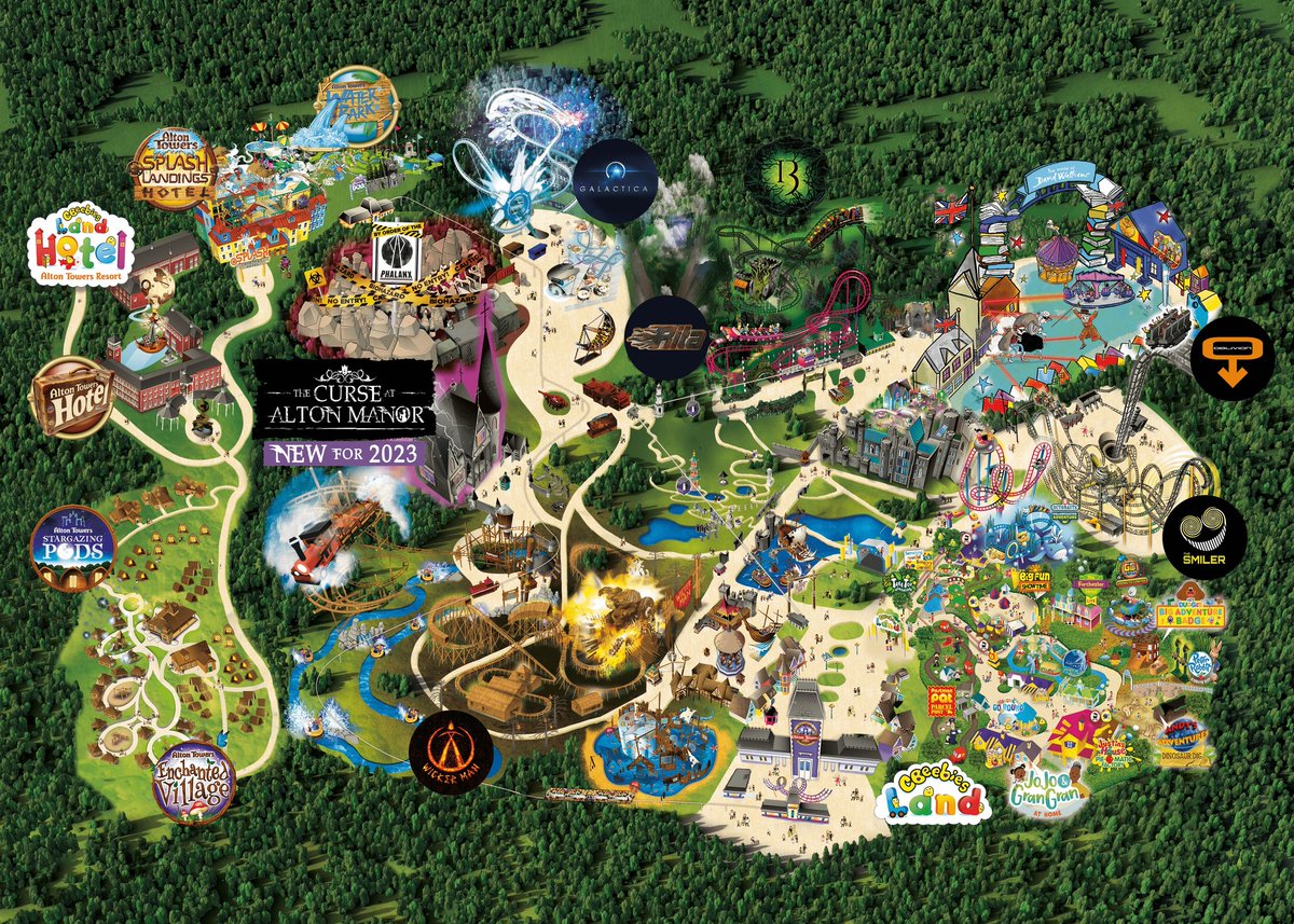 MerlinapUK's tweet photo. 8 DAYS TO GO! 😍🔥

Behold the BRAND NEW @altontowers map for 2023... Who can't wait for this season? 

#altontowers #themepark #rollercoaster #merlinannualpass https://t.co/LqDWimNma9