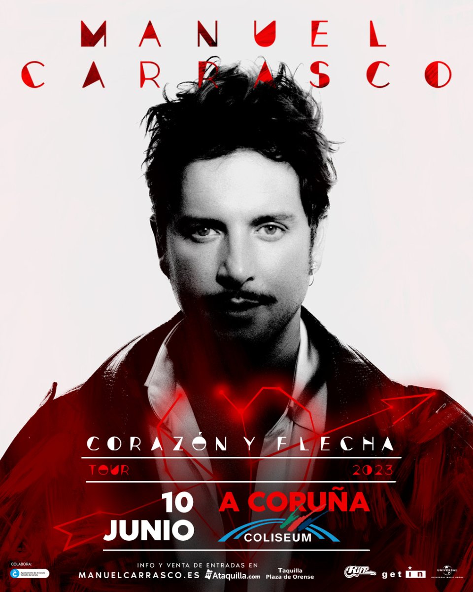 #Coruña | Ya a la venta las entradas para el concierto de MANUEL CARRASCO en el #Coliseum el 10 de junio de 2023. 

➡ ow.ly/1AhQ50Nf12m