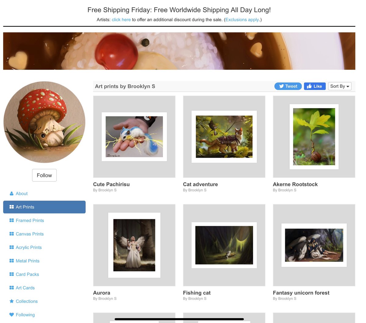 mikren on Twitter "Free shipping today on Inprnt! I try to make my