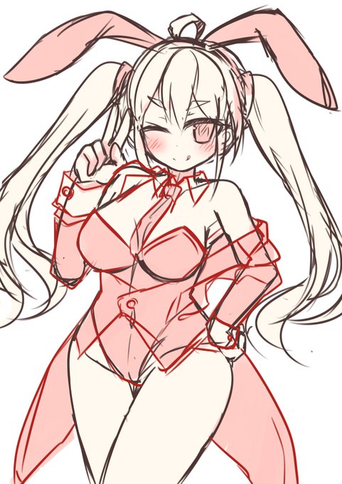 Skeb絵 バニー絵描いてる 