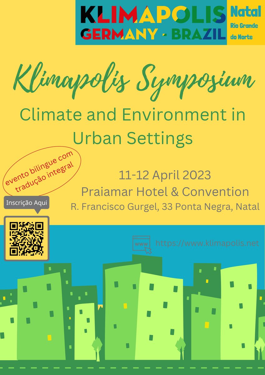 KlimapolisLab's tweet photo. Nos dias 11 e 12 de abril, te convidamos para discutir os resultados e atividades do projeto Alemanha-Brasil @KlimapolisLab no Simpósio Klimapolis: Clima e Meio Ambiente no contexto urbano: um desafio de governança multinível em Natal RN/Brasil. https://t.co/a9kIgMr7n5 https://t.co/d9TR5qYwP2