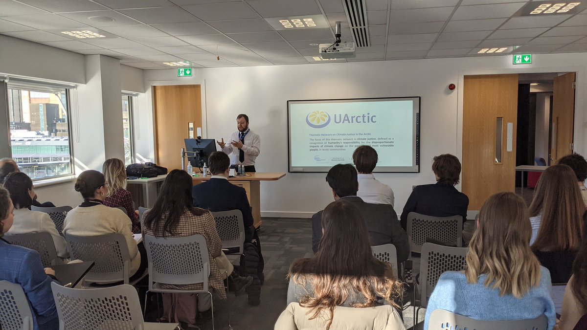 PolarMACs's tweet photo. We've just heard from Dr @SennanMattar of @GCUclimatejust, further introducing #SCOTMAC 2 and the work of @CaledonianNews with regards to the Arctic. https://t.co/rK4H5brpeK