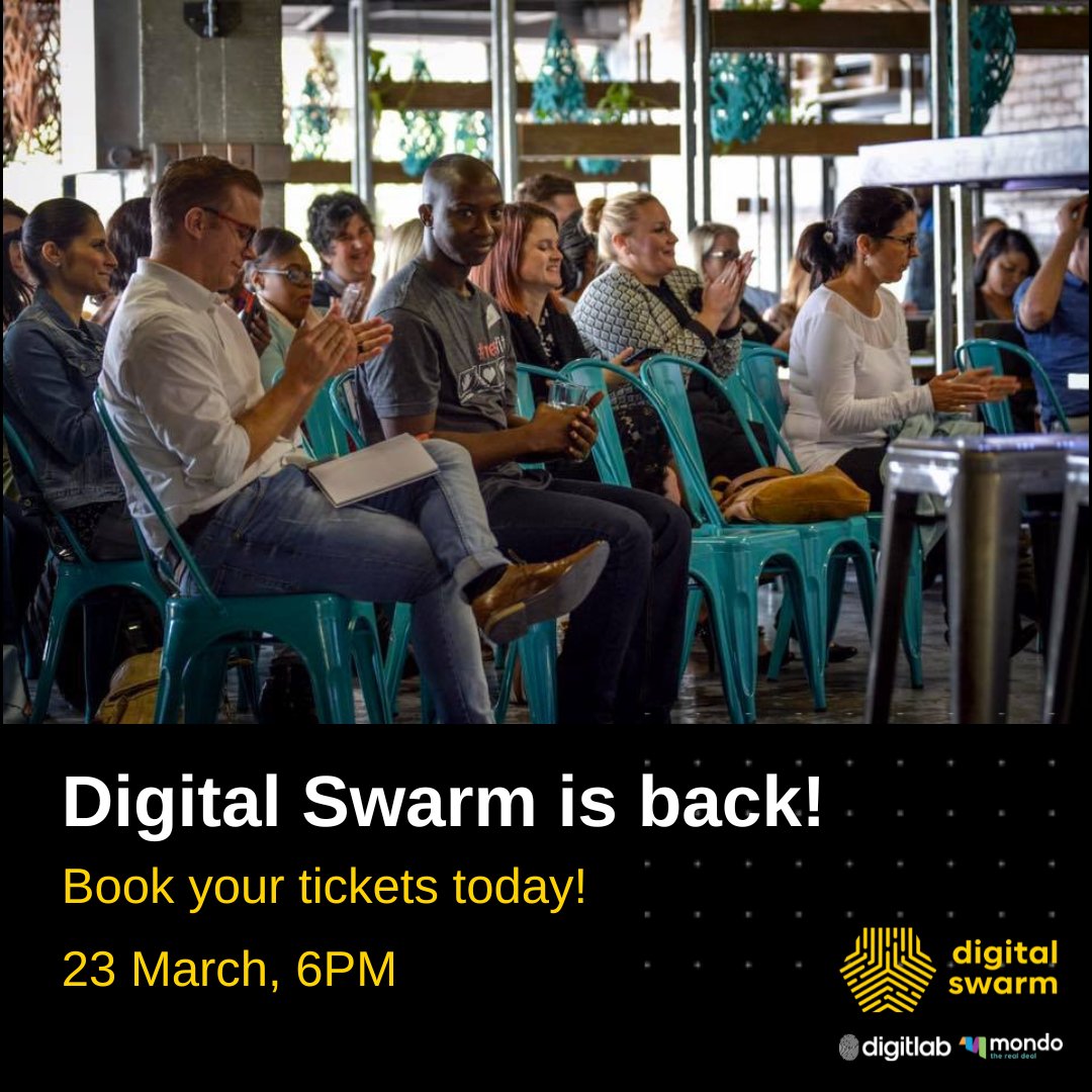 DigitlabSA's tweet photo. 🚨Digital Swarm is BACK!🚨
Join some the best minds in the digital space on 23 March in Durban for a night of collaboration, networking, and knowledge sharing. Get your tickets now! https://t.co/tsIfOHgHQi
#digitalswarm #digitlab #mondoconnect #digitalmarketing https://t.co/lYDTvQmThV
