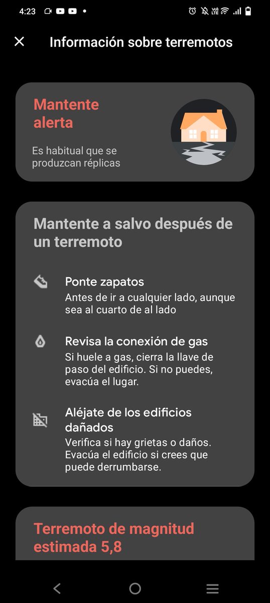 ELAN14_15's tweet photo. @sgcol Fue muy valioso recibir la alerta antes de que sucediera, se sintio fuerte, el lugar donde estoy se movió harto. https://t.co/Xa9o1xgOft