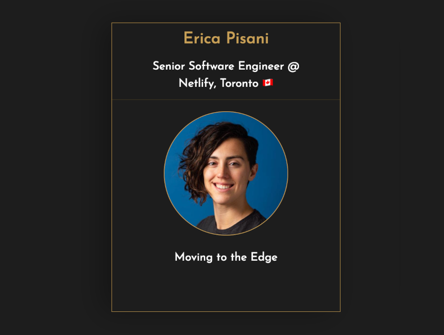 We are very proud to announce that <a href="/ericapisani/">Erica Pisani</a>, Senior Software Engineer <a href="/Netlify/">Netlify</a> from Toronto 🇨🇦 will be one of the #JSDayIE2023 speakers.  She will share with us the pros and cons of hosting our #JavaScript applications on "the edge".

👀 👉 jsday.ie