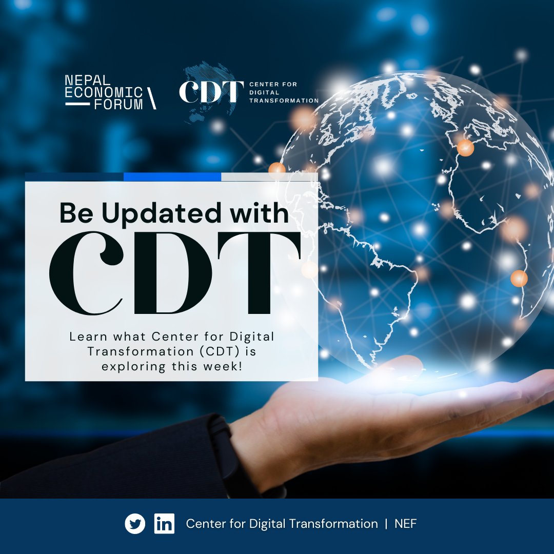 CDT_NEF's tweet photo. Looking for something #productive to do this #weekend? Check out what piqued CDT's interest this week!

Be updated with Center for #Digital Transformations.
| March 10,2023

Find the sources here -
https://t.co/AGoiRA2Mc8

@NEFNepal 
#DigitalTransformation #Digital #nepal https://t.co/6xaRzlMOog