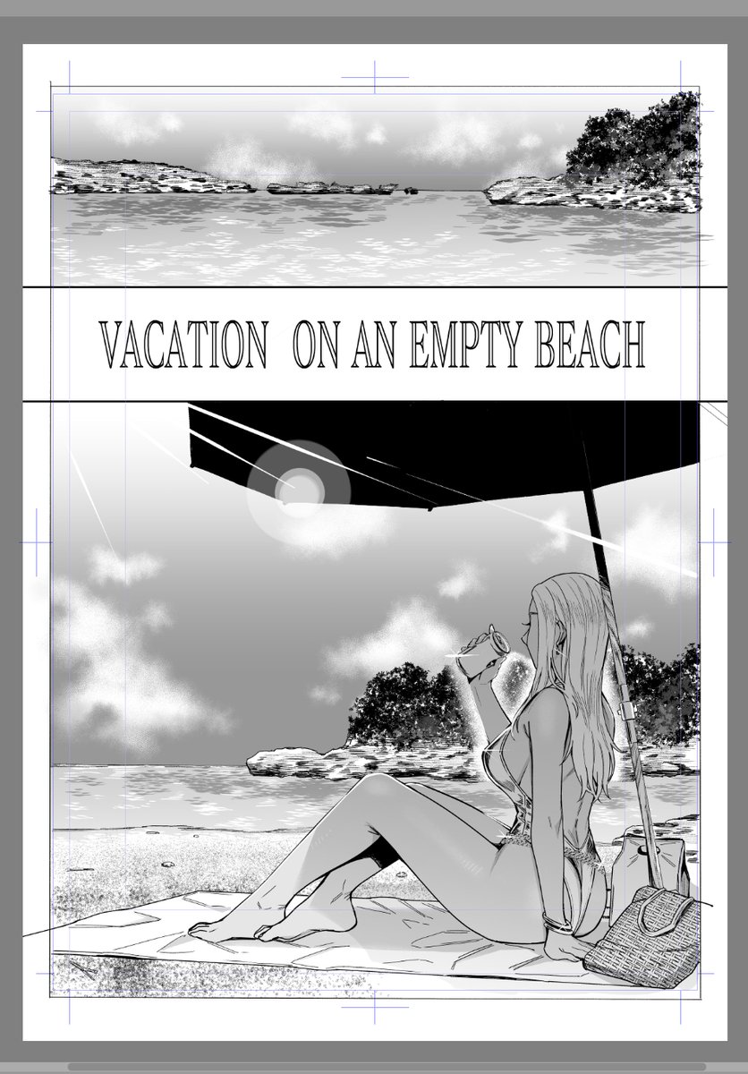 ネーム出来てないけどとりあえずイメージ掴むためにタイトルページ描くやつ 