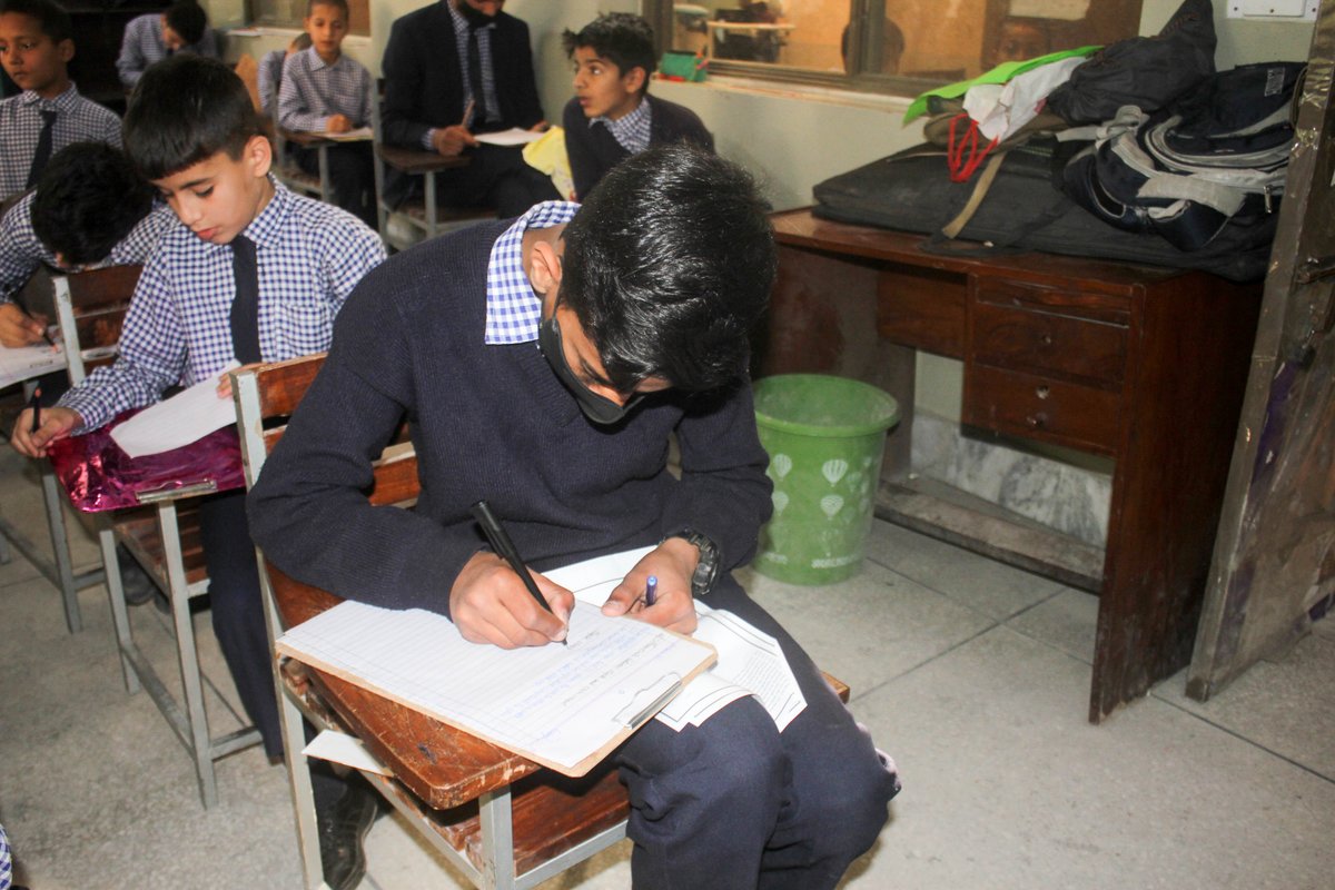 HHCSARPD's tweet photo. Inspection of own knowledge 
Students of Inclusive School System  engaged in Final Term Examination.
#arpd #hhcs #ISS #exams #FinalTerm #schoolkids #students https://t.co/I2nFMHpGAV
