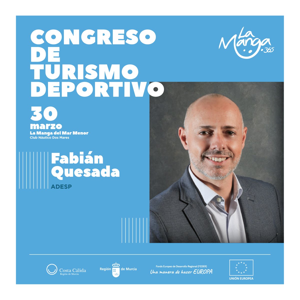 El 3⃣0⃣.0⃣3⃣estaremos en el Congreso de Turismo Deportivo La Manga 365, que se celebrará en La Manga del Mar Menor. Inscripción gratuita 
y programa: 
👉lnkd.in/gxJCZ8_i
Allí estará nuestro Director <a href="/FabianquesadaGo/">Fabián Quesada</a> 
#TurismoDeportivoTodoElAño #CongresoLaManga365 #EDUSI